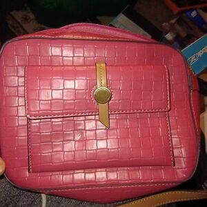 St. John's Bay Pink Croc-Embossed Crossbody Bag